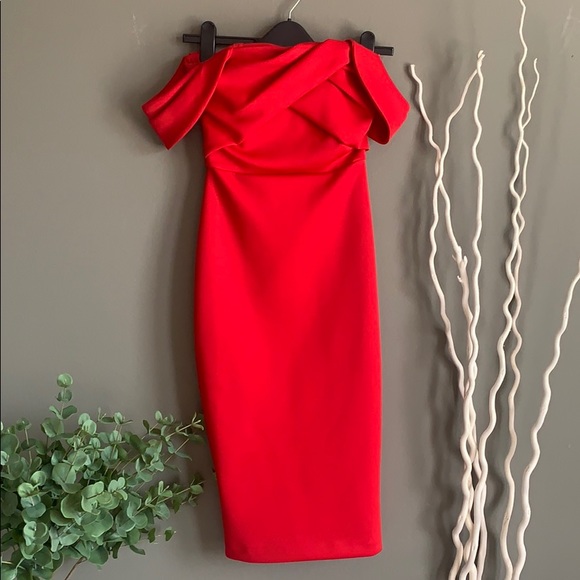 asos red pencil dress